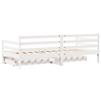 vidaXL Daybed with Drawers without Mattress White 90x200 cm Solid Wood