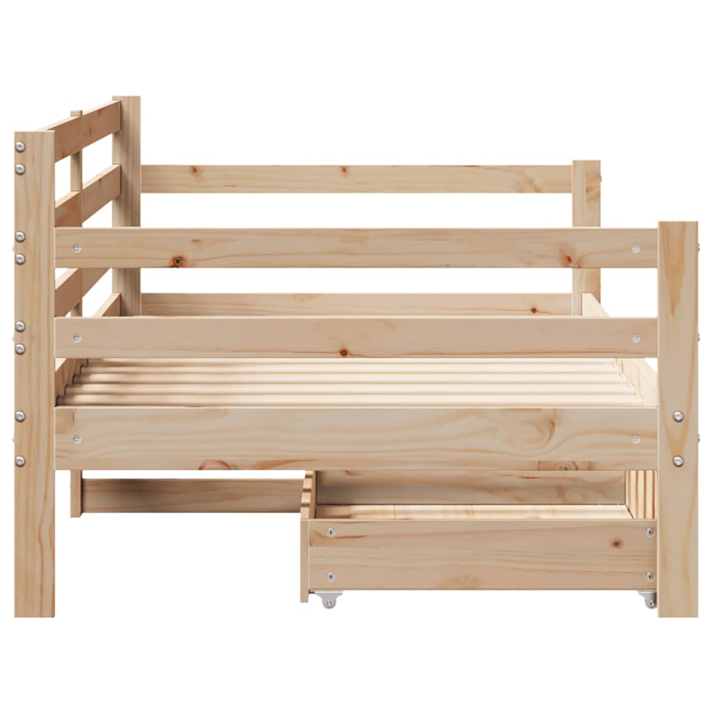 vidaXL Daybed with Drawers without Mattress 90x190 cm Single Solid Wood