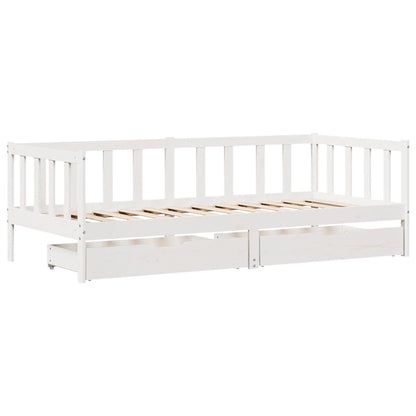 vidaXL Daybed with Drawers without Mattress White 80x200 cm Solid Wood
