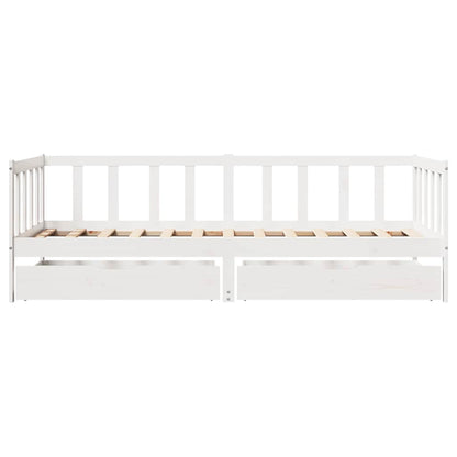 vidaXL Daybed with Drawers without Mattress White 80x200 cm Solid Wood