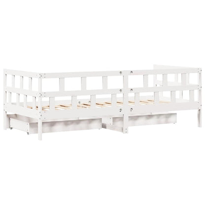 vidaXL Daybed with Drawers without Mattress White 80x200 cm Solid Wood