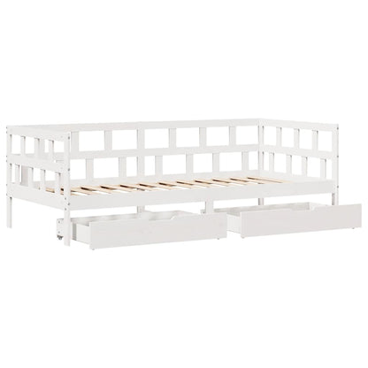vidaXL Daybed with Drawers without Mattress White 80x200 cm Solid Wood