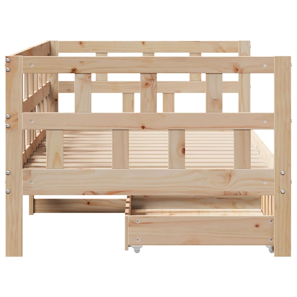 vidaXL Daybed with Drawers without Mattress 90x190 cm Single Solid Wood