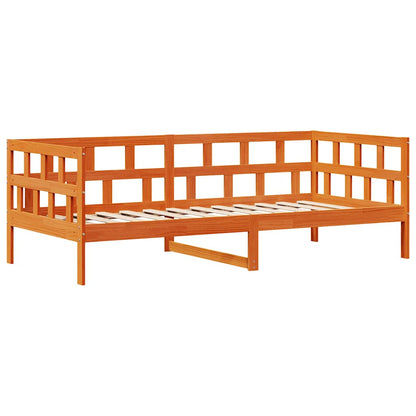 vidaXL Daybed with Drawers without Mattress Wax Brown 90x200 cm Solid Wood