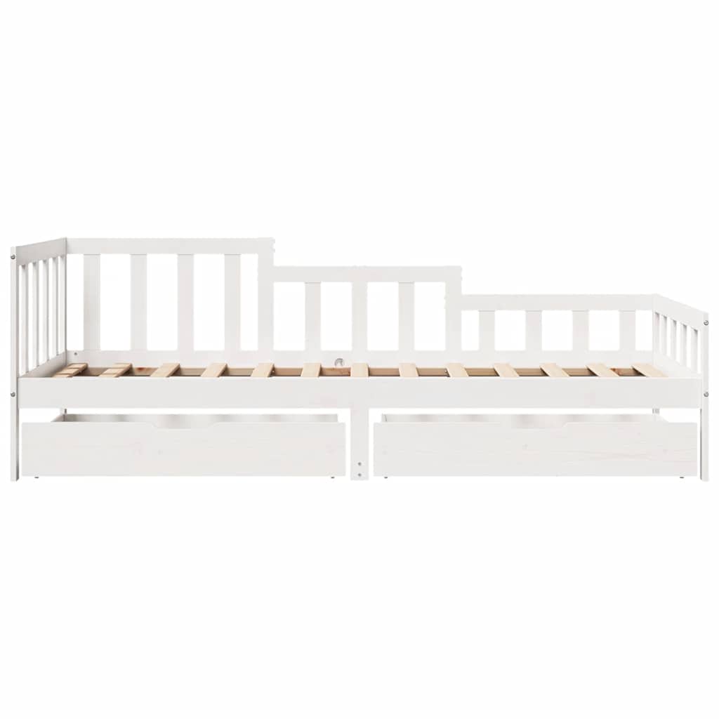 vidaXL Daybed with Drawers without Mattress White 80x200 cm Solid Wood