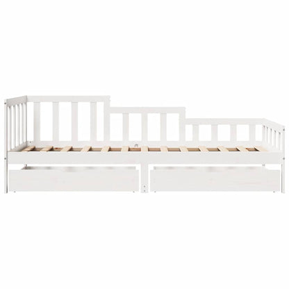 vidaXL Daybed with Drawers without Mattress White 80x200 cm Solid Wood