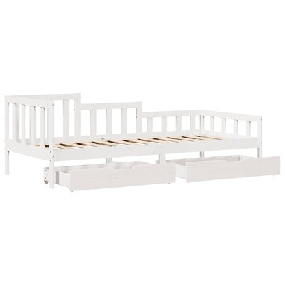 vidaXL Daybed with Drawers without Mattress White 80x200 cm Solid Wood