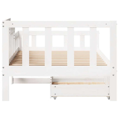 vidaXL Daybed with Drawers without Mattress White 80x200 cm Solid Wood