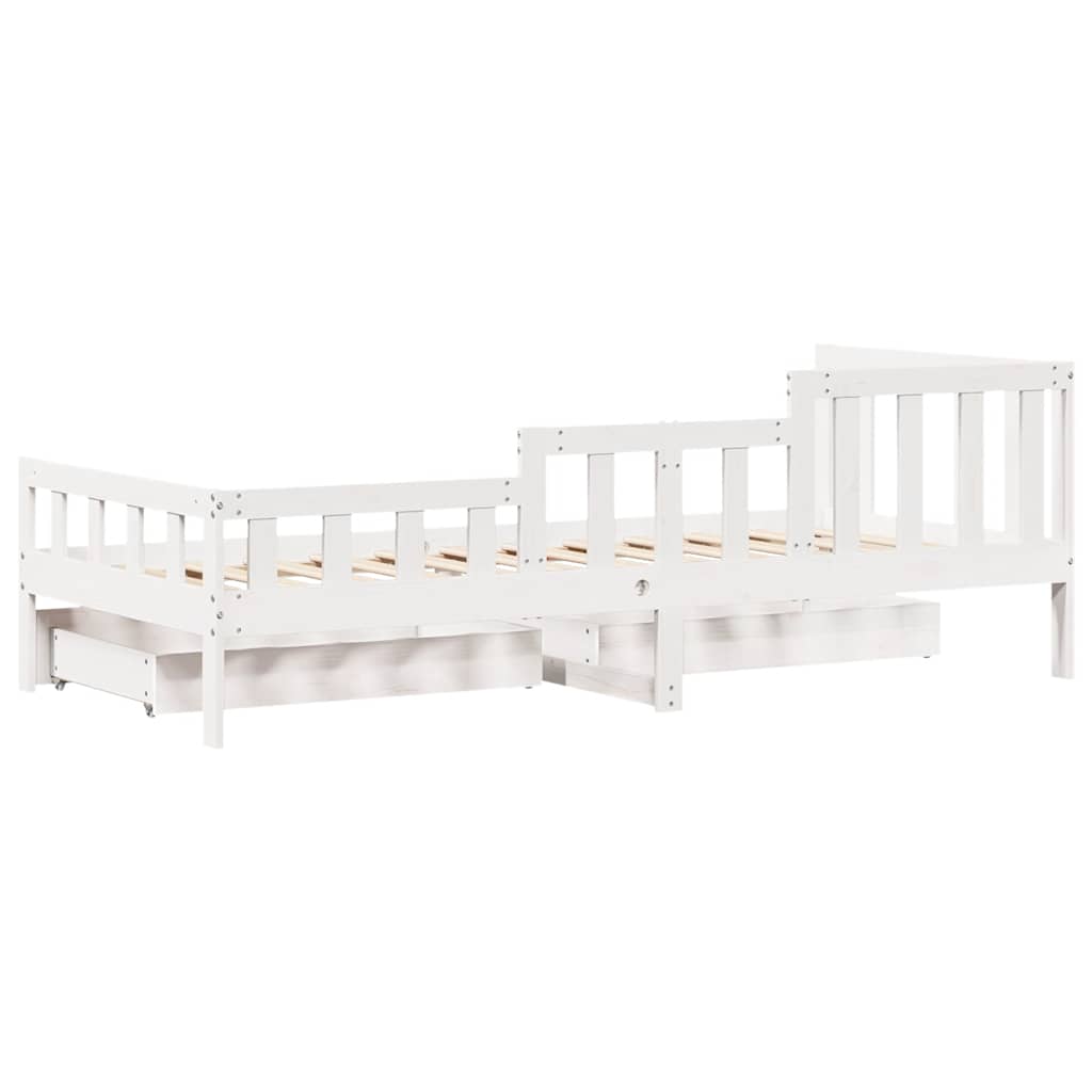 vidaXL Daybed with Drawers without Mattress White 80x200 cm Solid Wood