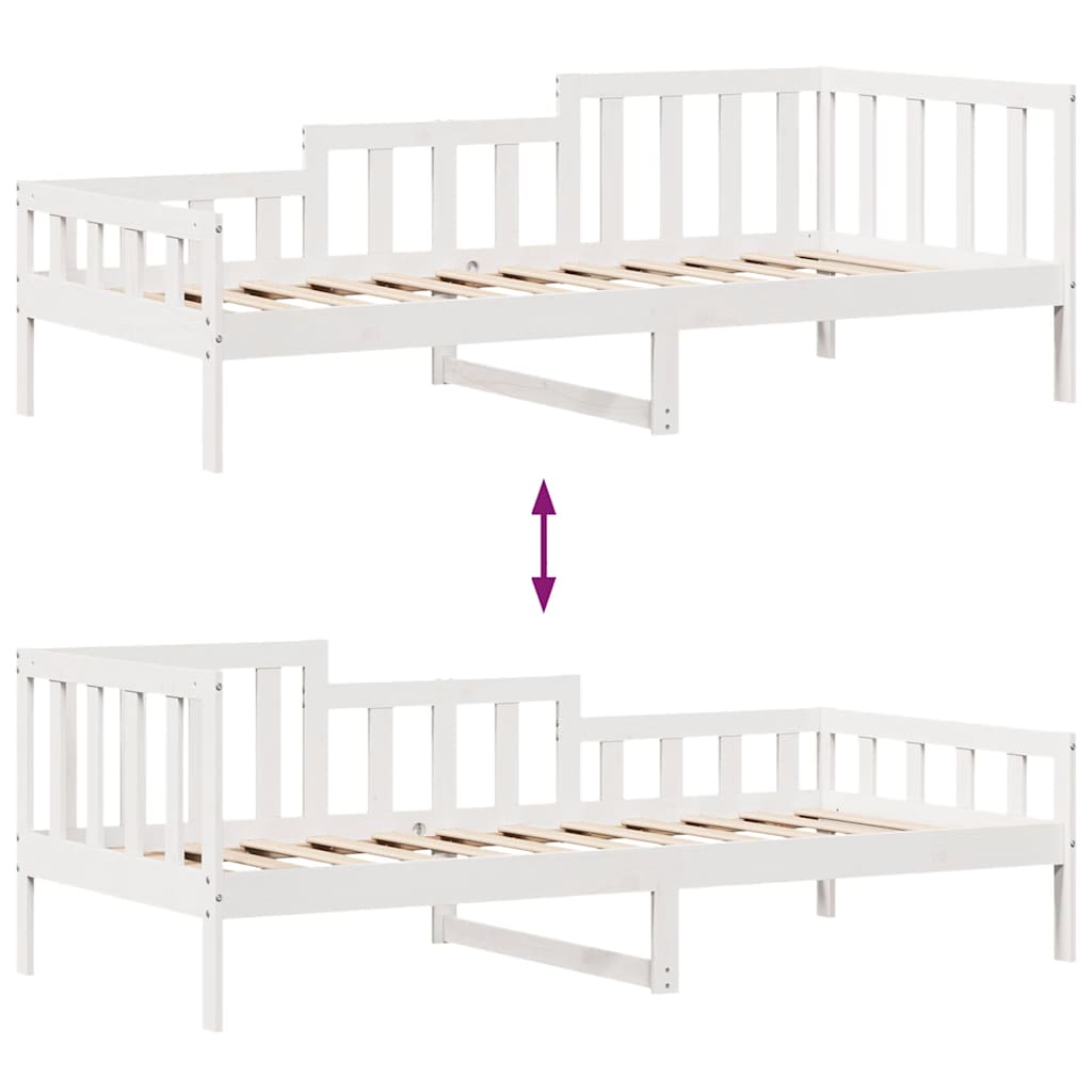 vidaXL Daybed with Drawers without Mattress White 80x200 cm Solid Wood
