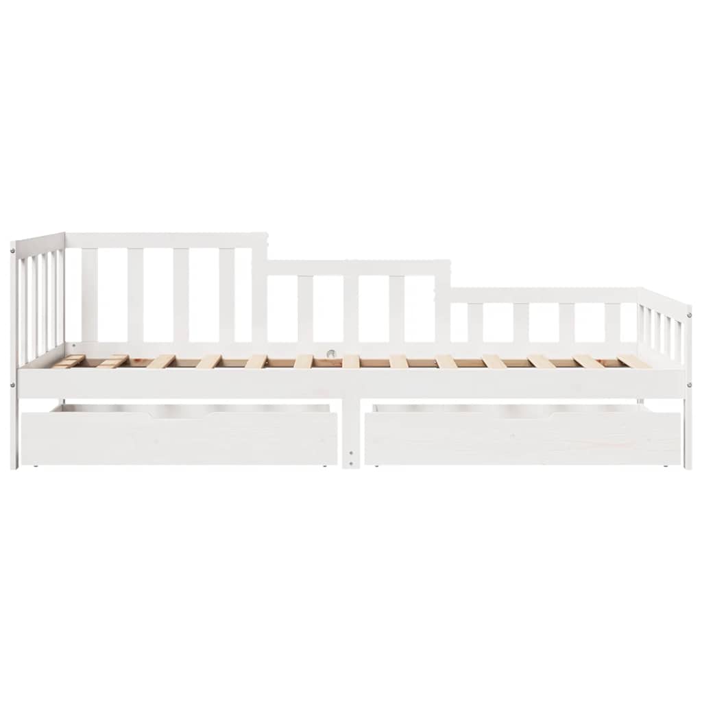vidaXL Daybed with Drawers without Mattress White 80x200 cm Solid Wood