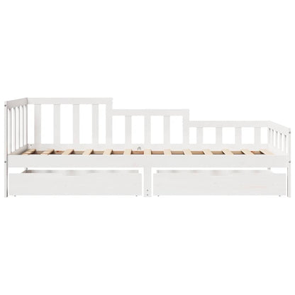 vidaXL Daybed with Drawers without Mattress White 80x200 cm Solid Wood