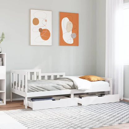 vidaXL Daybed with Drawers without Mattress 90x190 cm Single Solid Wood