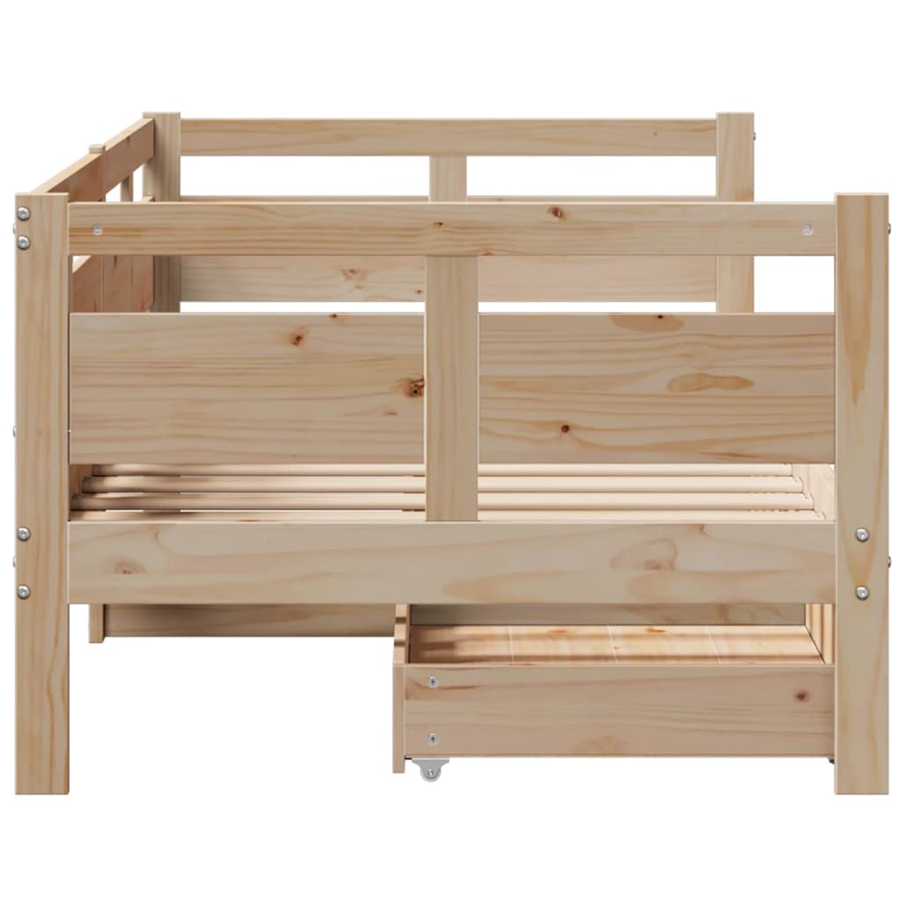 vidaXL Daybed with Drawers without Mattress 90x190 cm Single Solid Wood