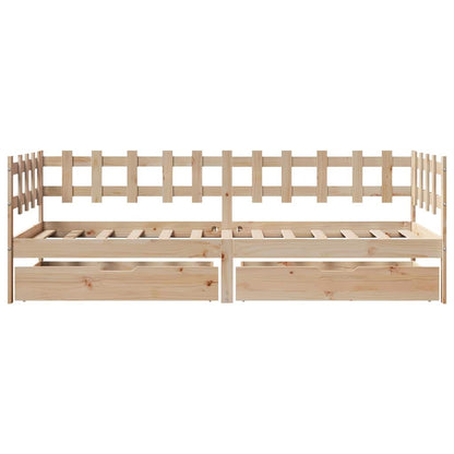 vidaXL Daybed with Drawers without Mattress 90x190 cm Single Solid Wood