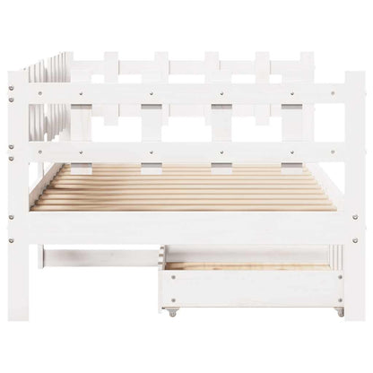 vidaXL Daybed with Drawers without Mattress White 80x200 cm Solid Wood