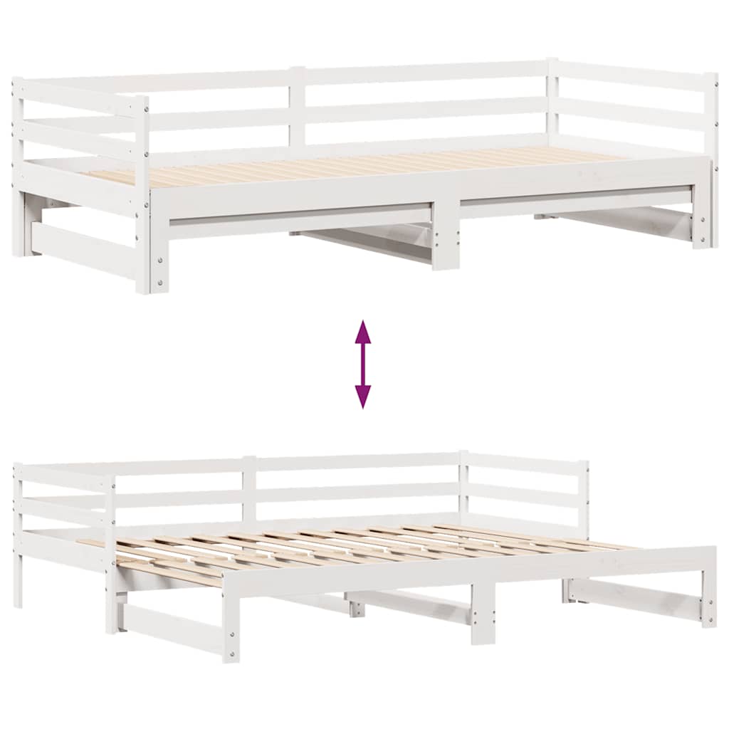 vidaXL Daybed with Drawers without Mattress White 90x200 cm Solid Wood