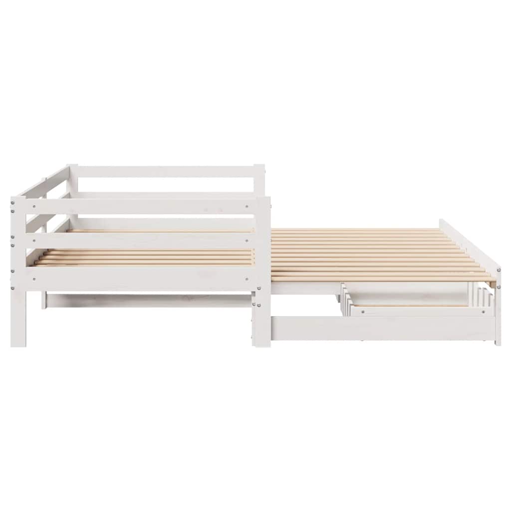 vidaXL Daybed with Drawers without Mattress White 90x200 cm Solid Wood