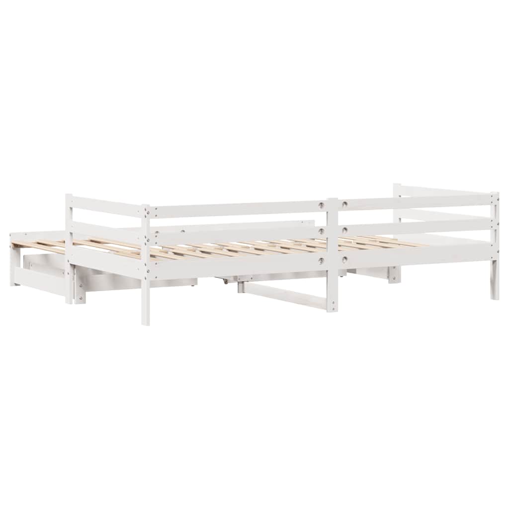 vidaXL Daybed with Drawers without Mattress White 90x200 cm Solid Wood
