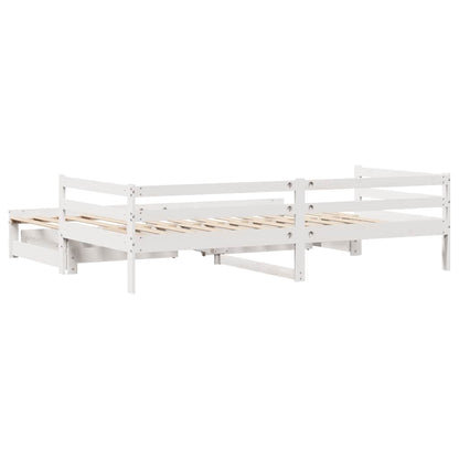 vidaXL Daybed with Drawers without Mattress White 90x200 cm Solid Wood