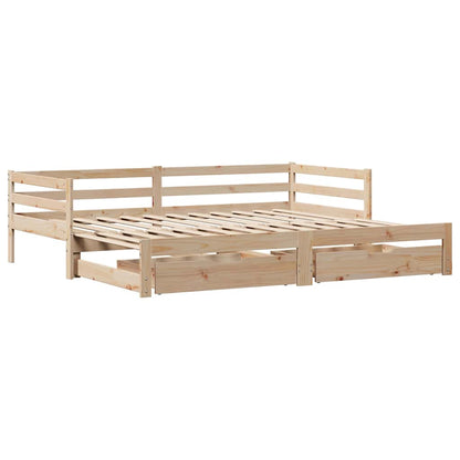 vidaXL Daybed with Trundle and Drawers without Mattress 90x190 cm Single