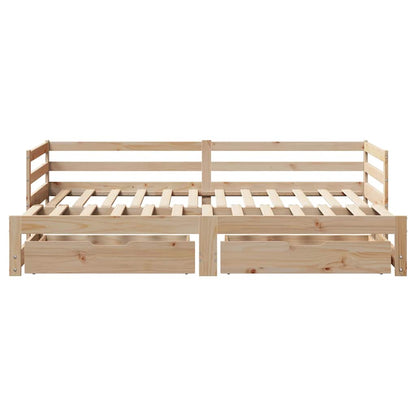 vidaXL Daybed with Trundle and Drawers without Mattress 90x190 cm Single