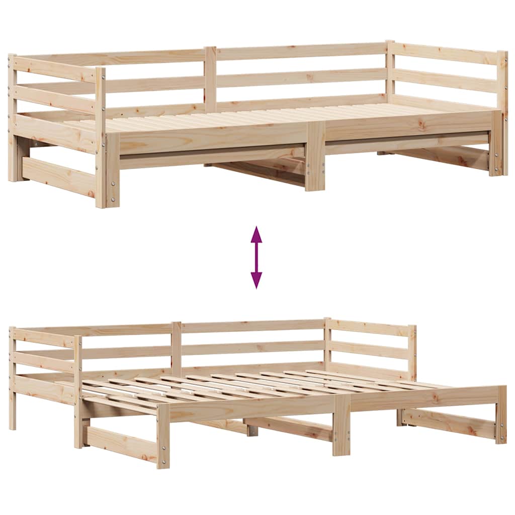 vidaXL Daybed with Trundle and Drawers without Mattress 90x190 cm Single