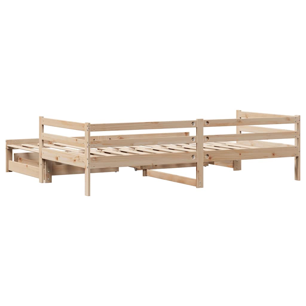 vidaXL Daybed with Trundle and Drawers without Mattress 90x190 cm Single