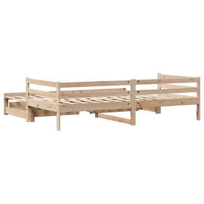vidaXL Daybed with Trundle and Drawers without Mattress 90x190 cm Single