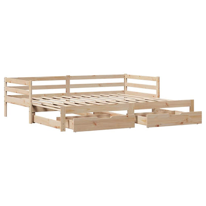 vidaXL Daybed with Trundle and Drawers without Mattress 90x190 cm Single