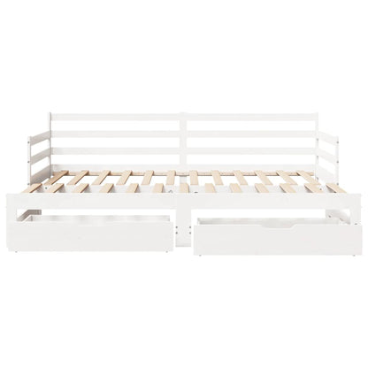 vidaXL Daybed with Drawers without Mattress White 90x200 cm Solid Wood