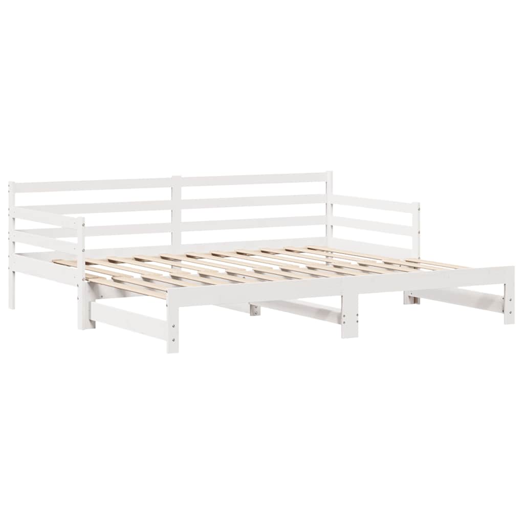 vidaXL Daybed with Drawers without Mattress White 90x200 cm Solid Wood