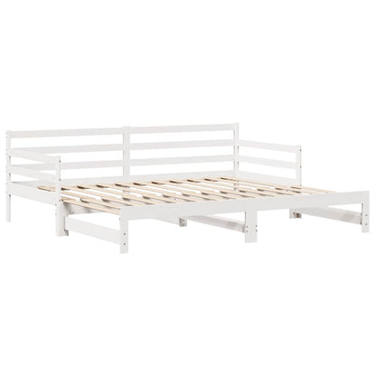 vidaXL Daybed with Drawers without Mattress White 90x200 cm Solid Wood
