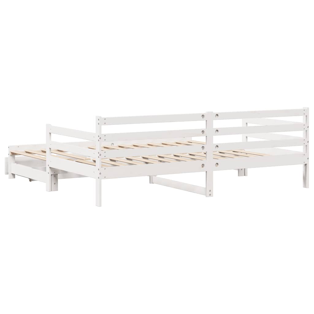 vidaXL Daybed with Drawers without Mattress White 90x200 cm Solid Wood