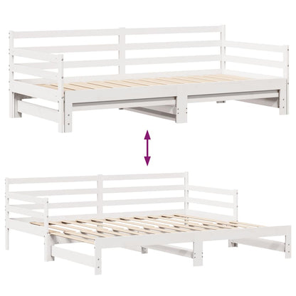 vidaXL Daybed with Drawers without Mattress White 90x200 cm Solid Wood