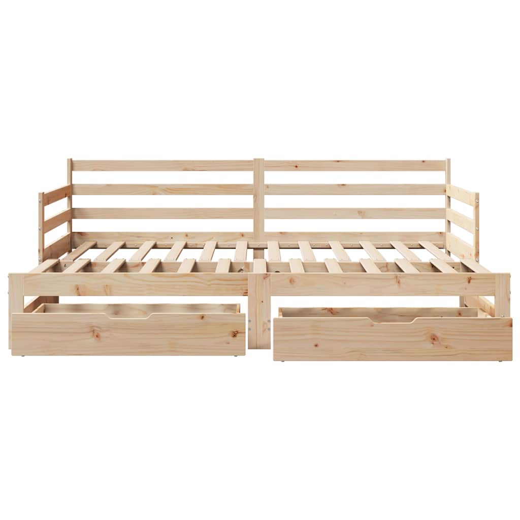 vidaXL Daybed with Trundle and Drawers without Mattress 90x200 cm