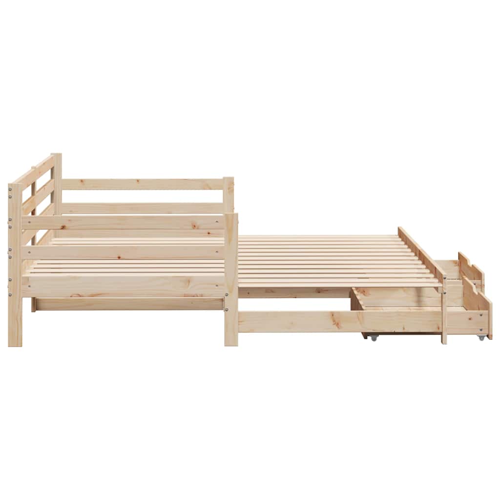 vidaXL Daybed with Trundle and Drawers without Mattress 90x200 cm