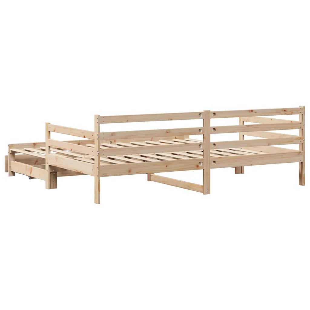 vidaXL Daybed with Trundle and Drawers without Mattress 90x200 cm