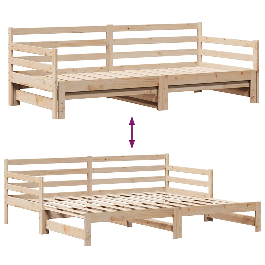 vidaXL Daybed with Trundle and Drawers without Mattress 90x200 cm