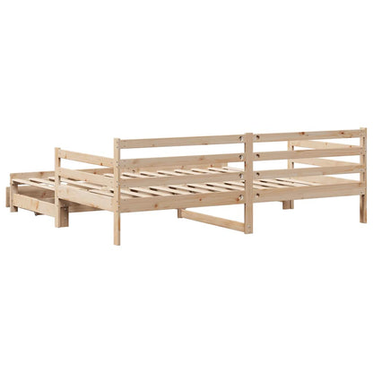 vidaXL Daybed with Trundle and Drawers without Mattress 80x200 cm