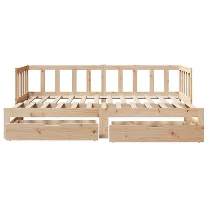vidaXL Daybed with Trundle and Drawers without Mattress 80x200 cm