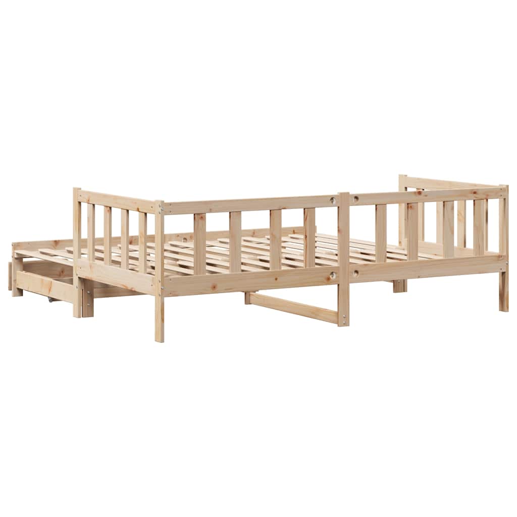 vidaXL Daybed with Trundle and Drawers without Mattress 90x200 cm