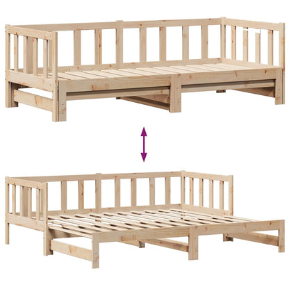 vidaXL Daybed with Trundle and Drawers without Mattress 90x200 cm