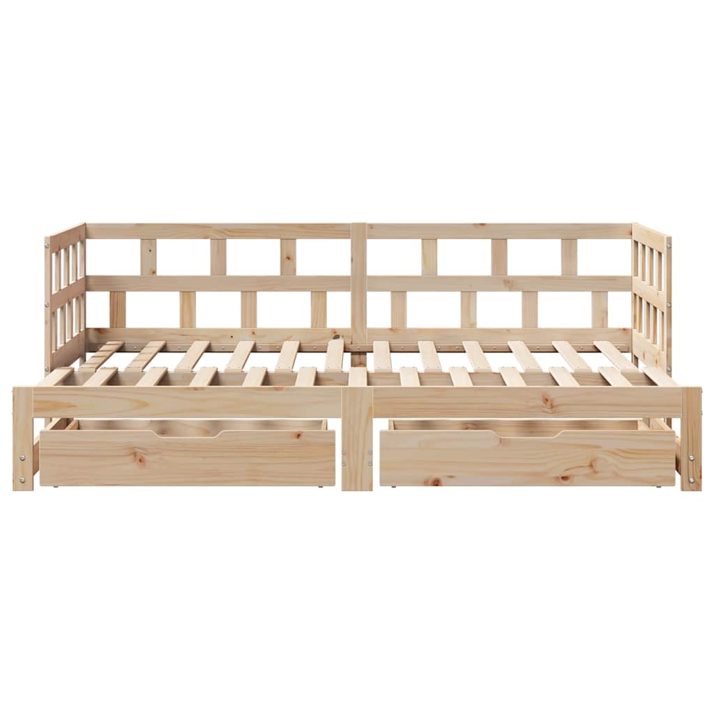 vidaXL Daybed with Trundle and Drawers without Mattress 80x200 cm
