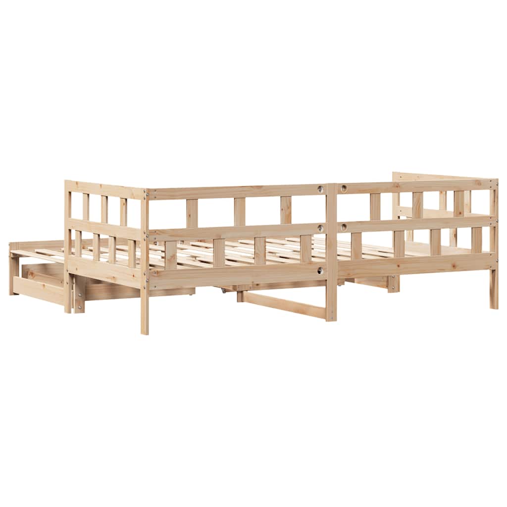 vidaXL Daybed with Trundle and Drawers without Mattress 80x200 cm