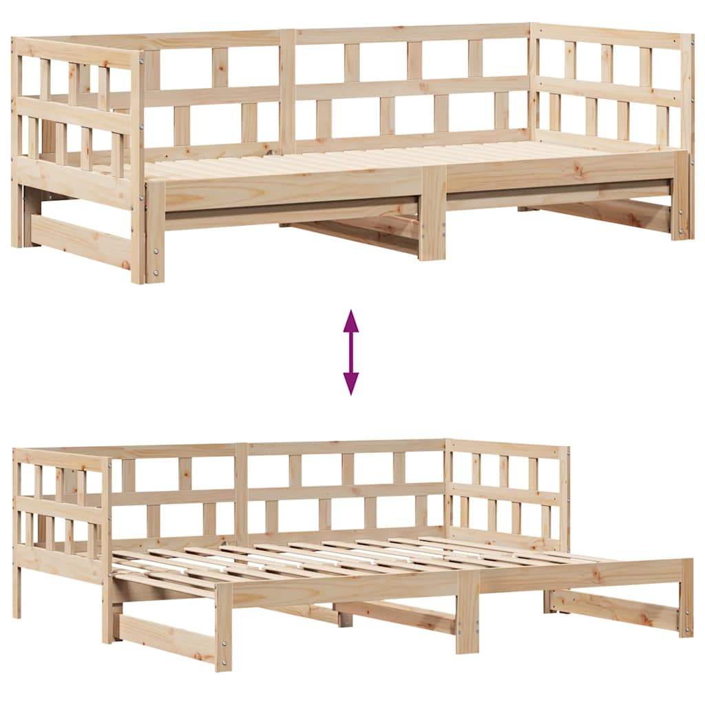 vidaXL Daybed with Trundle and Drawers without Mattress 80x200 cm