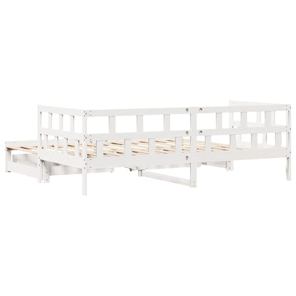vidaXL Daybed with Trundle and Drawers without Mattress White 90x190 cm Single