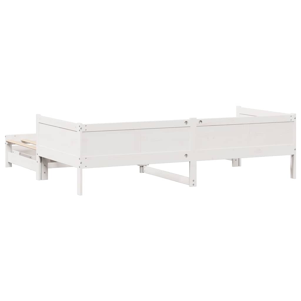 vidaXL Daybed with Trundle and Drawers without Mattress White 90x190 cm Single