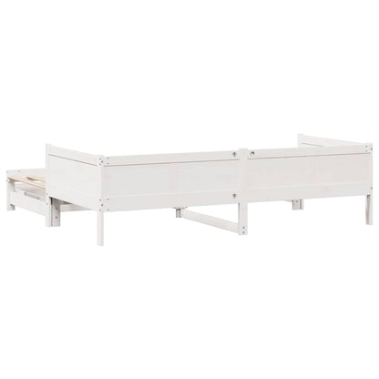 vidaXL Daybed with Trundle and Drawers without Mattress White 90x190 cm Single