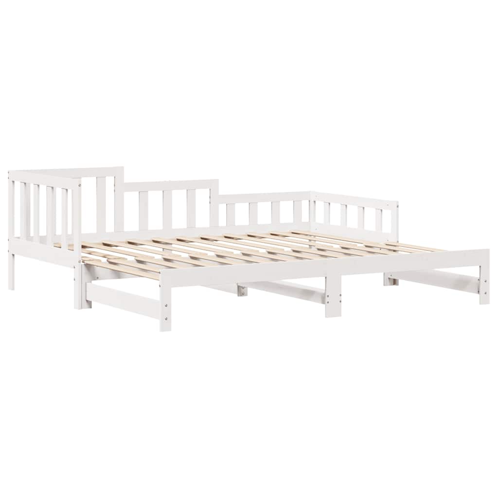 vidaXL Daybed with Trundle and Drawers without Mattress White 90x190 cm Single
